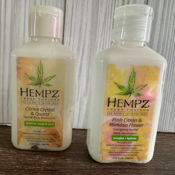 Hempz Other - Hempz Fresh Fusions Citrine Crystal & Pink Citron Mimosa Body Lotion 2.25oz Set